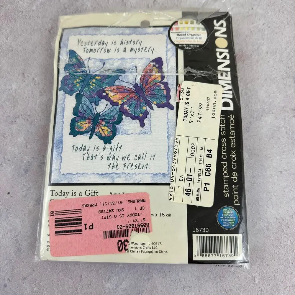 3 Counted Cross Stitch Kits Golden Bee Wearables Designs for Needle Dimensions
